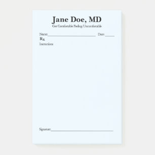 Bloc-notes Post-It 4" x 6" Bleu pour prescription