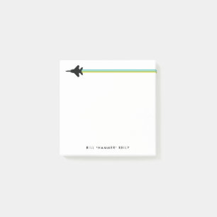 Bloc-notes post-it Fighter Jet Striped Custom Name