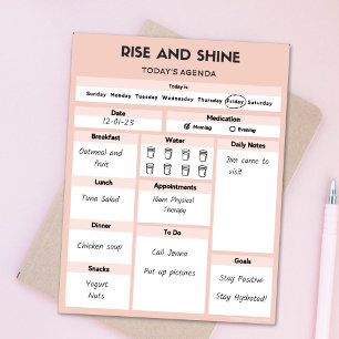 Bloc-notes pour agenda quotidien féminin rose