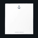 Bloc-notes pour Ancre bleu marine<br><div class="desc">Bloc-notes pour l'Ancre bleu marine. Un bloc-notes personnalisable avec ancre bleu marine. Personnalisez ce bloc-notes nautique en ajoutant vos propres détails.</div>