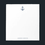 Bloc-notes pour Ancre bleu marine<br><div class="desc">Bloc-notes pour l'Ancre bleu marine. Un bloc-notes personnalisable avec ancre bleu marine. Personnalisez ce bloc-notes nautique en ajoutant vos propres détails.</div>