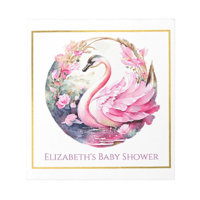 Bloc-notes pour Baby shower de cygne lunaire (Devant)