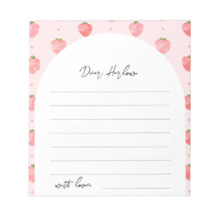 Bloc-notes pour Baby shower fraise   Notes pour bé