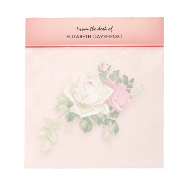 Bloc-notes pour bouquet rose et blanc (Devant)