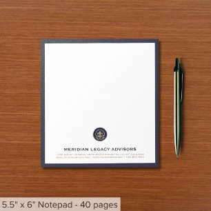 Bloc-notes pour bureau bleu marine Gold avec logo 
