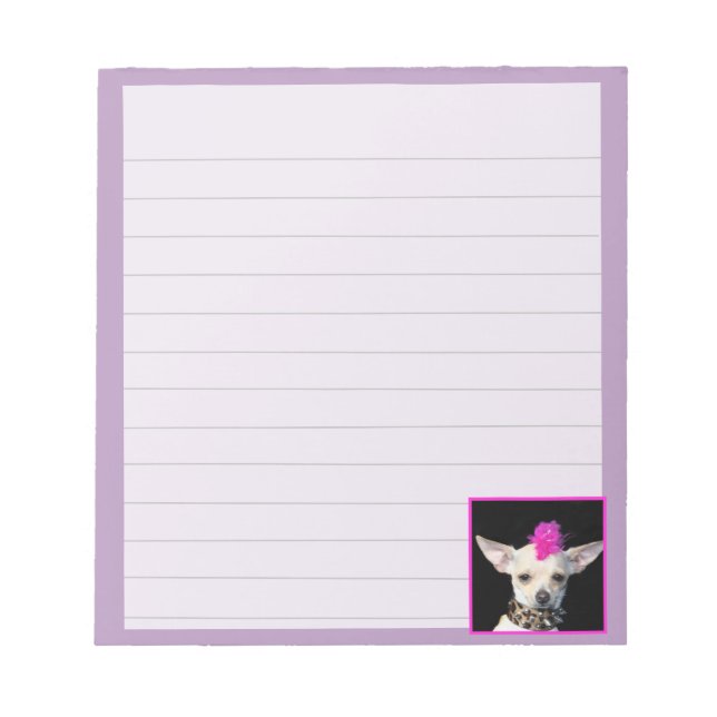 Bloc-notes pour chien Punk Rock Chihuahua (Devant)