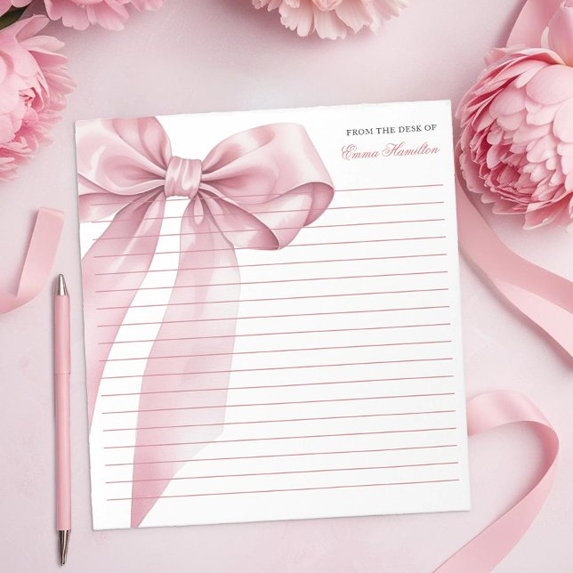 Bloc-notes pour coquette rose - Élégant ruban past (Feminine Notepad)
