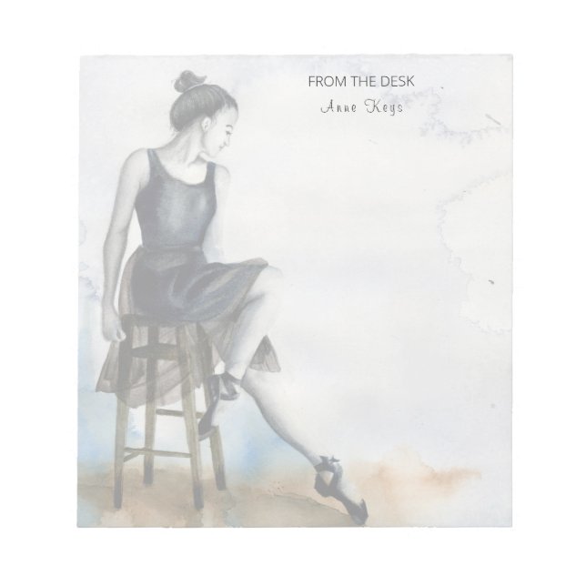 Bloc-notes pour danseur d'aquarelle Personnaliser  (Devant)