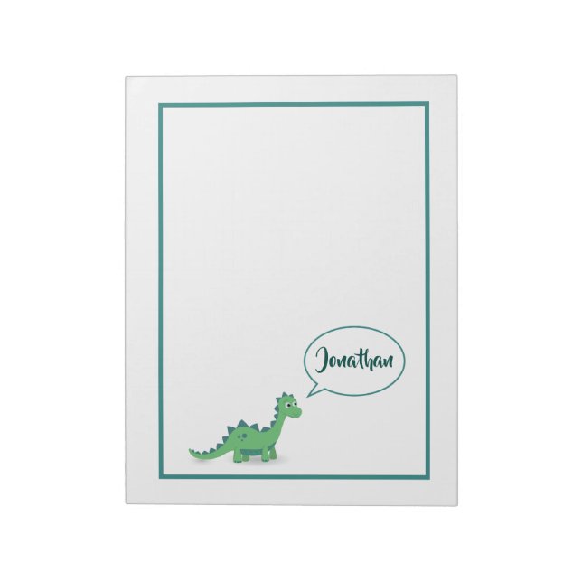 Bloc-notes pour enfants dinosaures verts personnal (Tourné)
