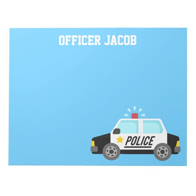 Bloc-notes pour enfants voiture de police classiqu (Devant)
