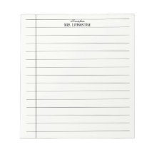 Bloc-notes pour enseignant à lignes simples