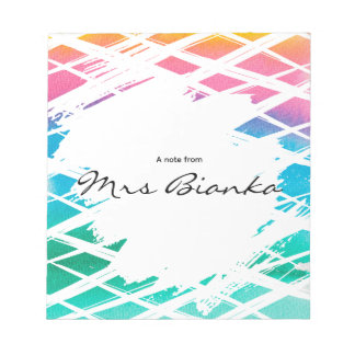 Bloc-notes pour enseignant arc-en-ciel pastel