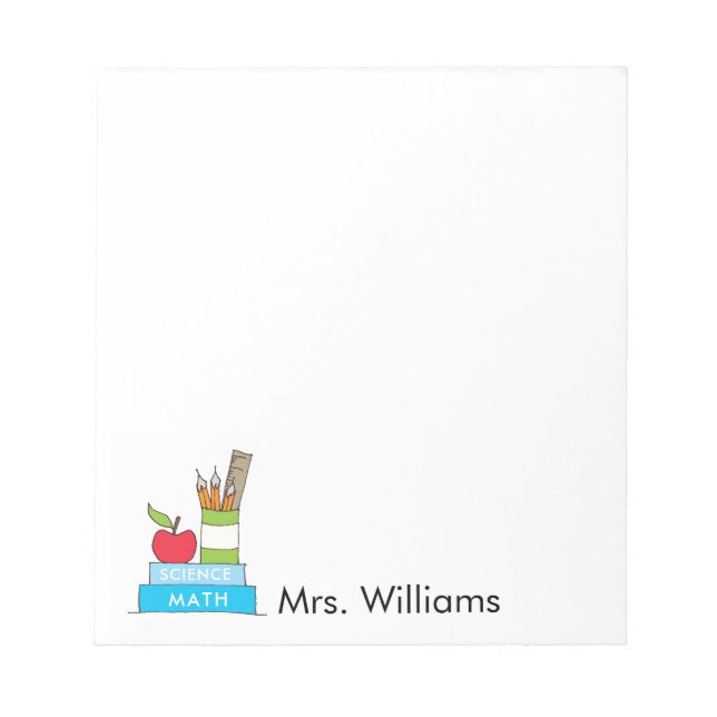 Bloc-notes pour enseignant avec des livres mignons (Devant)