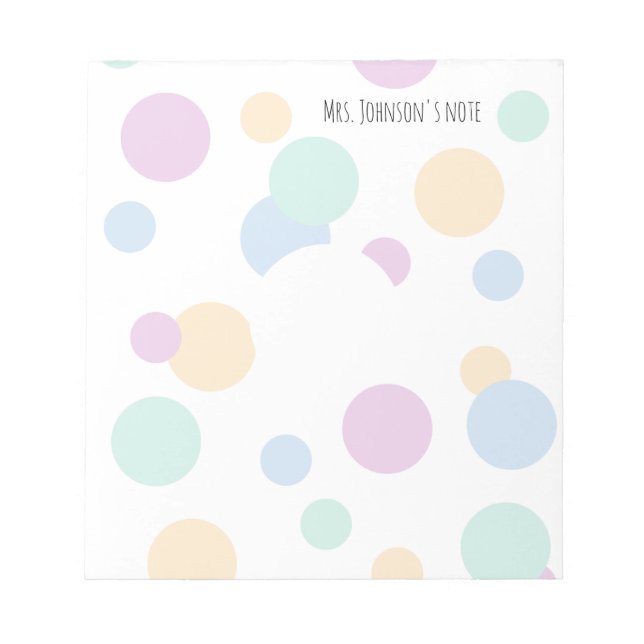 Bloc-notes pour enseignant Pastel Bubbles (Devant)
