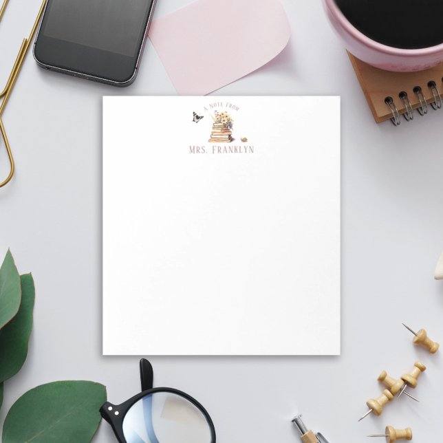 Bloc-notes pour enseignant personnalisé Fleur sauv (Créateur téléchargé)