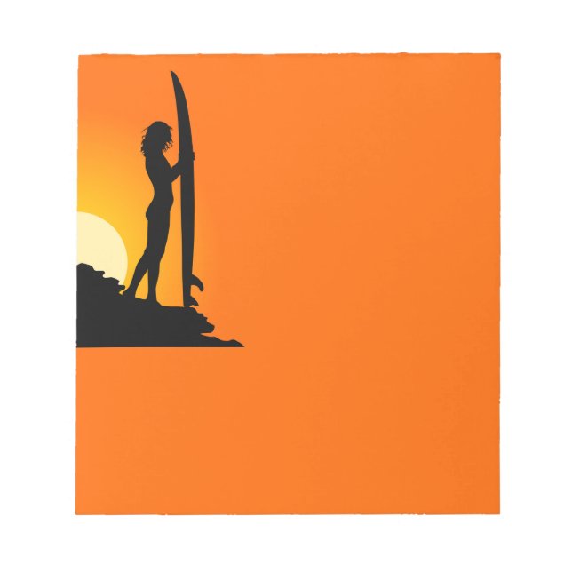 Bloc-notes pour fille de surfer (Devant)