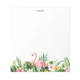 Bloc-notes pour Flamants roses Feuilles tropicaux