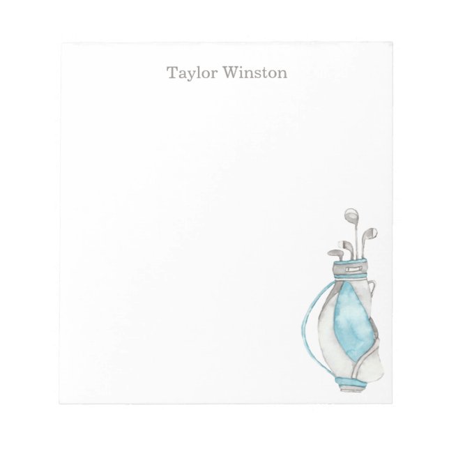 Bloc-notes pour golf aquarelle (Devant)