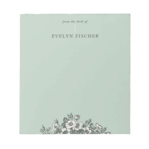 Bloc-notes pour illustrations florales gravées - V