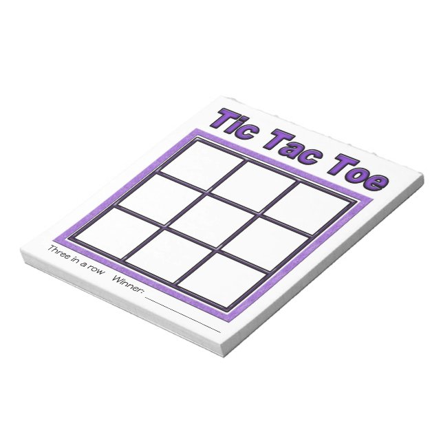 Bloc-notes pour jeu Tic Tac Violet (Tourné)