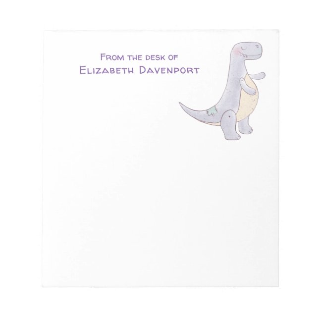 Bloc-notes pour jouets Rex Dinosaur gris mou Tyran (Devant)