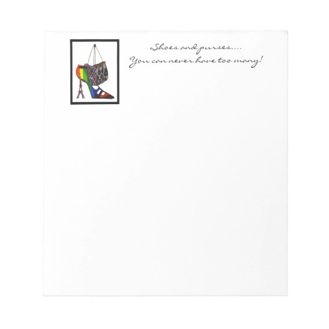 Bloc-notes pour la chaussure et le sac (Devant)