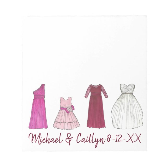 Bloc-notes pour la fête de mariée Mariage personna (Devant)