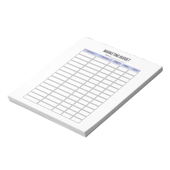 Bloc-notes pour le planificateur de budget marketi (Tourné)