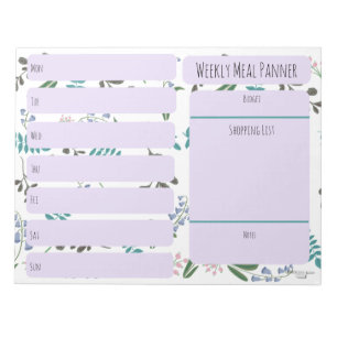 Bloc-notes pour le planificateur de repas hebdomad