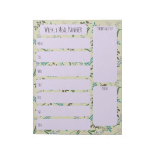 Bloc-notes pour le planificateur de repas hebdomad