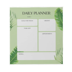 Bloc-notes pour le planificateur quotidien Feuille