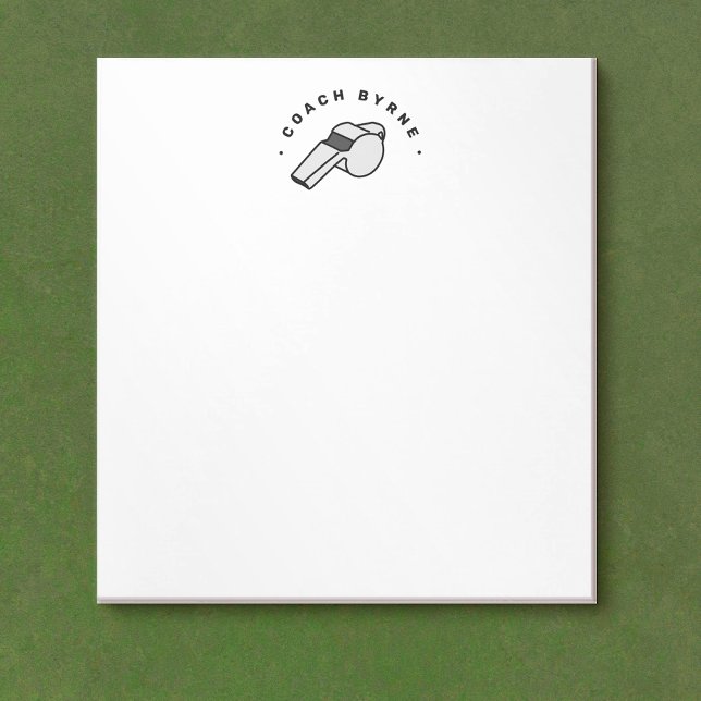 Bloc-notes pour le sifflet de l'entraîneur de foot (Créateur téléchargé)