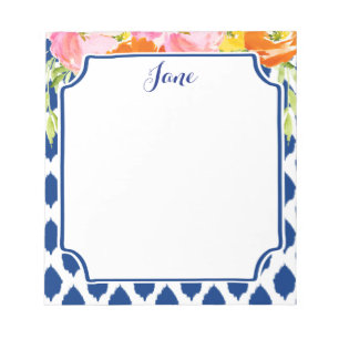 Bloc-notes pour les fleurs d'aquarelle modernes