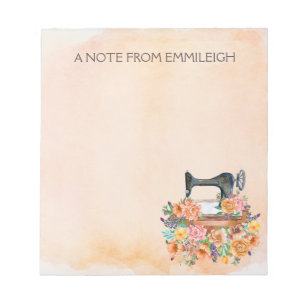 Bloc-notes pour les fleurs de machine à coudre ant