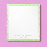 Bloc-notes pour Motif en treillis vert à la chaux<br><div class="desc">Arrière - plan motif Aqua bleu et blanc treillis.. Pour plus de matériel marketing de mise en correspondance, de conception personnalisée ou de demande de logo, veuillez me contacter à maurareed.designs@gmail.com et je répondrai dans les 24 heures. Pour l'expédition, les demandes de stock de carte et les prix contactez Zazzle...</div>