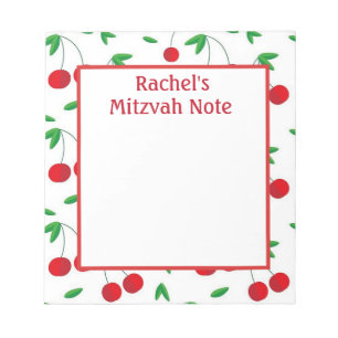Bloc-notes pour notes de Mitzvah pour filles à mot