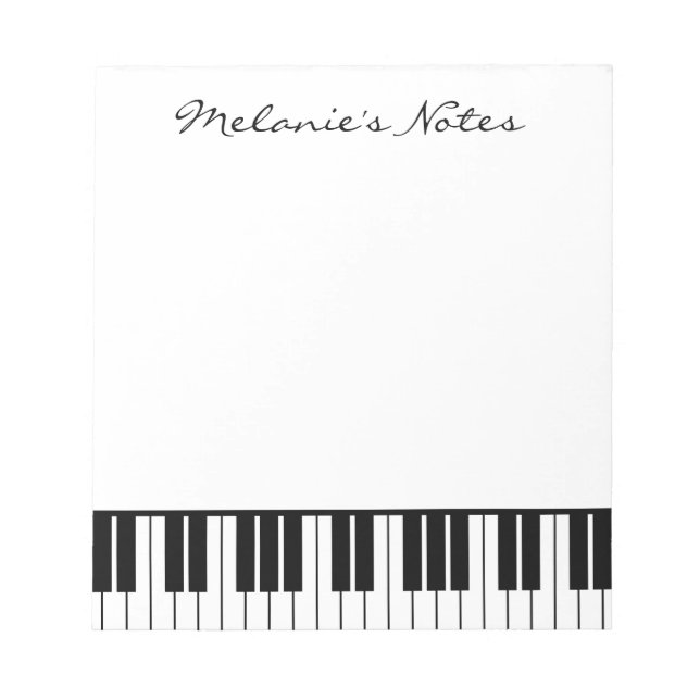 Bloc-notes pour piano noir et blanc pour pianiste (Devant)