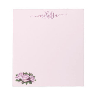 Bloc-notes pour Rose de lavande Pastel Monogram