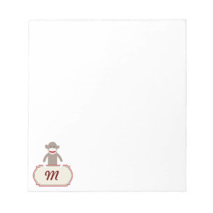 Bloc-notes pour singe monogramme personnalisé