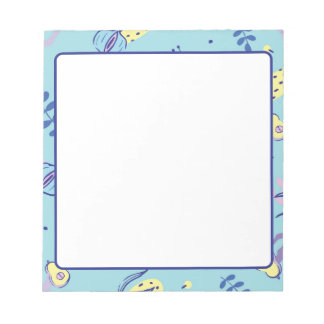 Bloc-notes quotidien à motif floral aqua