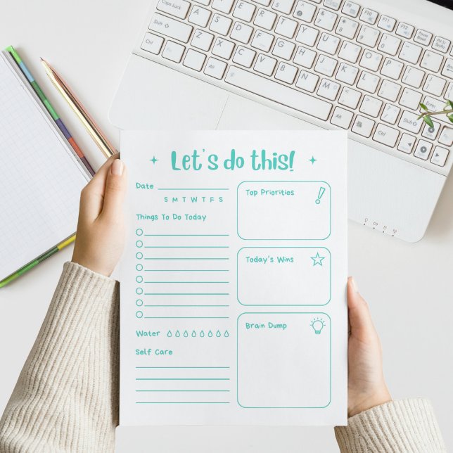 Bloc-notes quotidien moderne amusant pour les soin (Customizable color! )