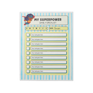 Bloc-notes quotidien personnalisable pour enfants
