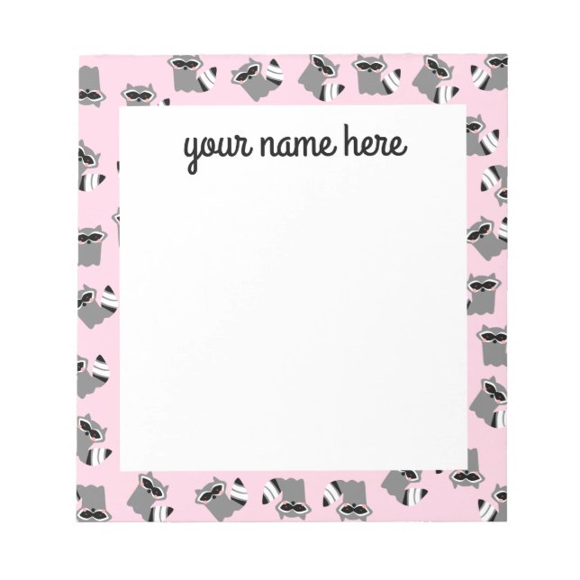 Bloc-notes Raccoon personnalisé (Devant)