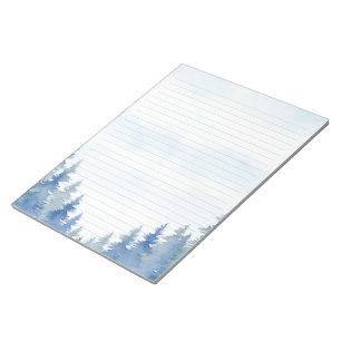 Bloc-notes recouvert de pins à thème hivernal