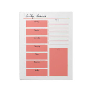 Bloc-notes Red Weekly Planner