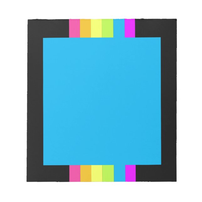 Bloc-notes Retro Stripes (Noir & Néon Multi) (Devant)