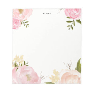 Bloc-notes romantique rose aquarelle