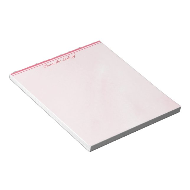 Bloc-notes rose avec bande supérieure (Incliné)