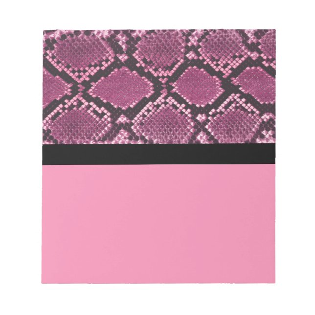 Bloc-notes rose et noir Snakeskin (Devant)