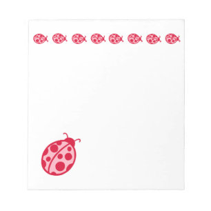 Bloc-notes rose et rouge Ladybug